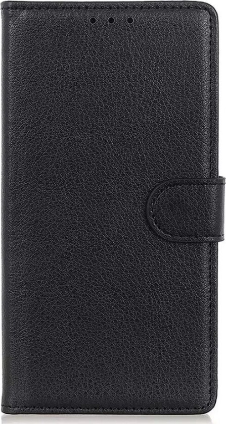 Samsung Galaxy Xcover 6 Pro Litchi Kunstskinn Flipdeksel m. Lommebok - Svart