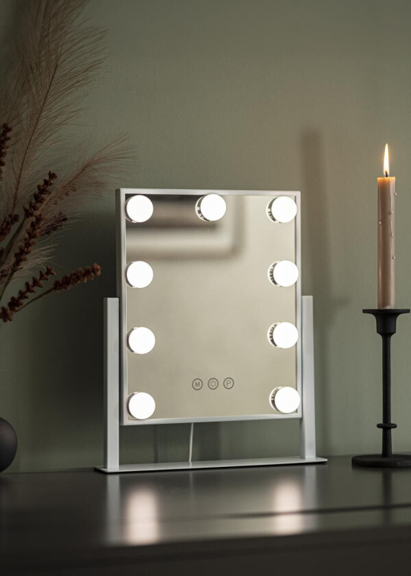 Kaila Sminkespeil Hollywood 9 Hvit 25x30 Cm
