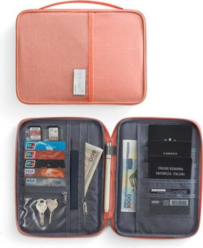 Reisepasslommebok for familie - Oppbevaringspose for pass - Dokumentkortlomme - Organiseretui