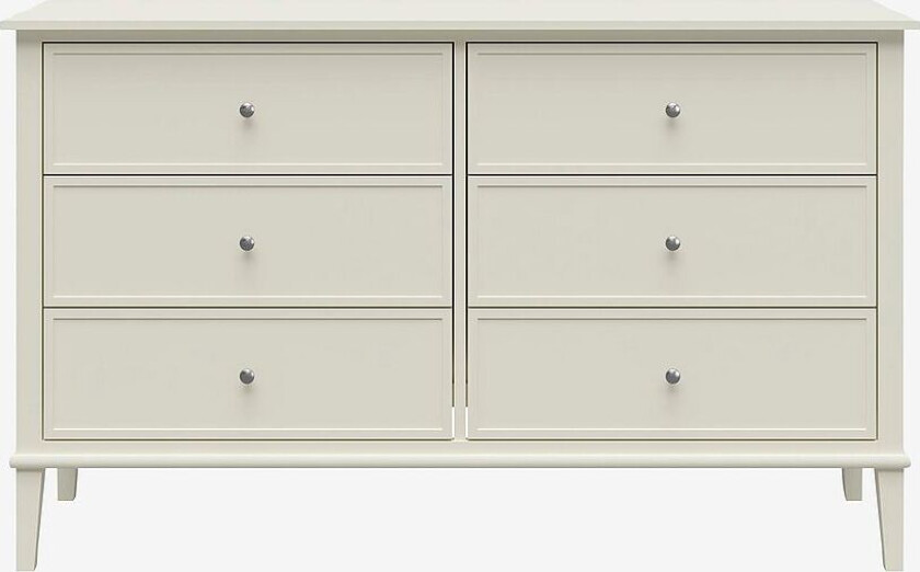 Kommode med seks skuffer Franklin, Hvit