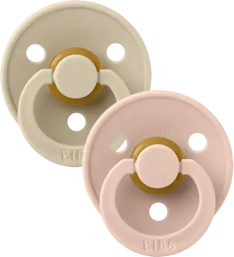 BIBS Smokk Colour 2 PACK Round Latex Vanilla/Blush