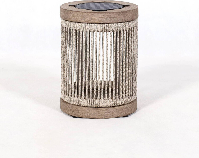 LED-solcellelampe Rop&Strip, grå/beige