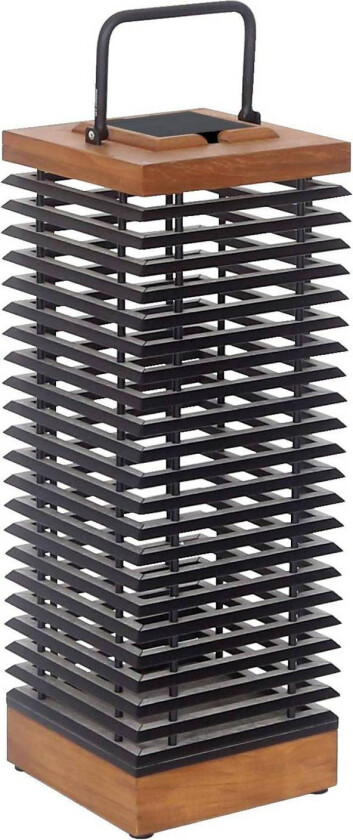 LED-solcellelykt Tekura, teak/grå, 66 cm