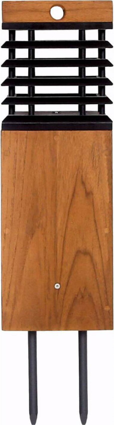 LED-solcellelampe Tekura, teak/grå, spike