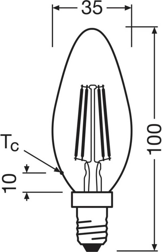OSRAM LED stearinlys matt E14 2,2W 827 energiklasse A 3-pakning