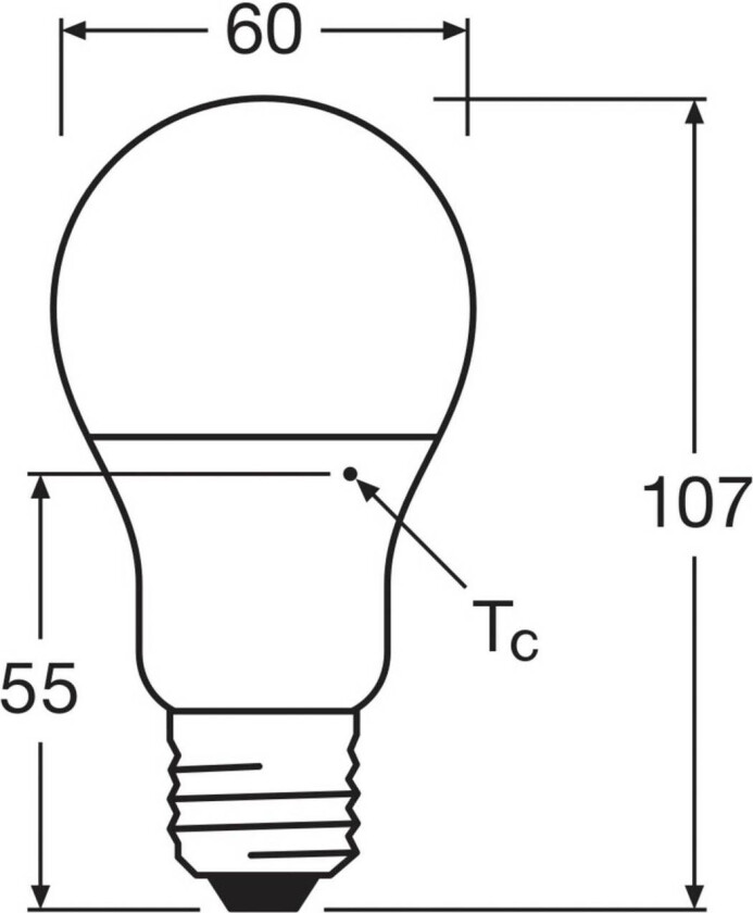 OSRAM LED-pære opal E27 8,5W 827 3-pakning