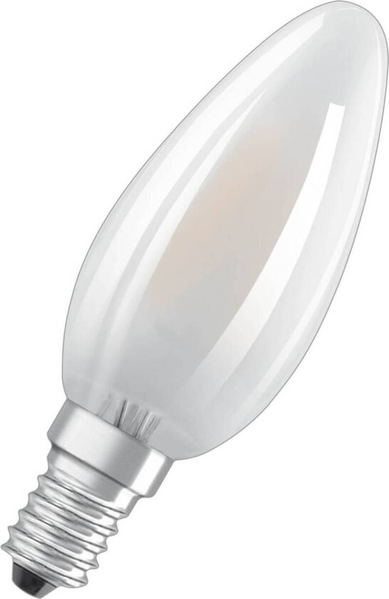 OSRAM LED-pære stearinlys matt E14 4W 827 4-pakning