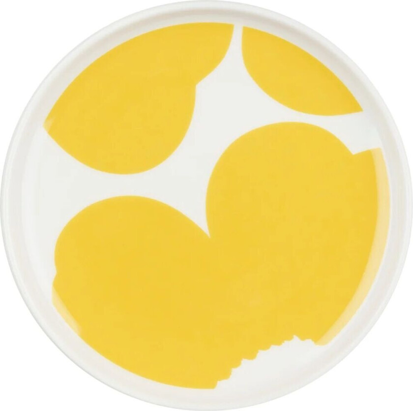 Iso Unikko fat Ø13,5 cm White-spring yellow