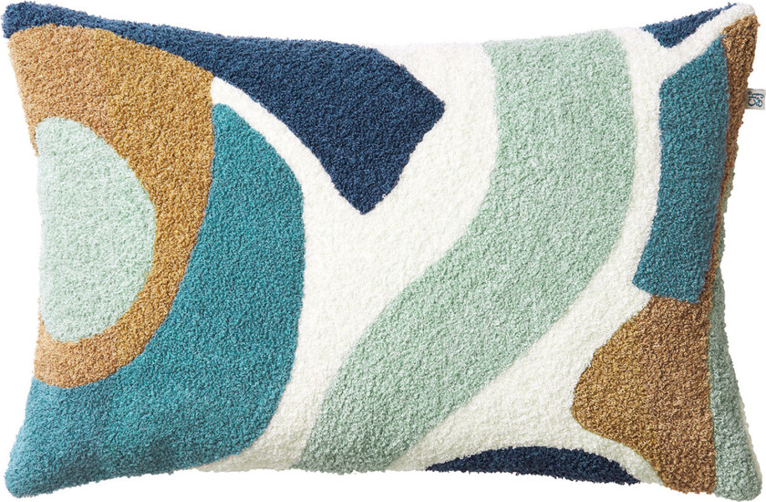 Kuddfodral bouclé sanskriti blå offwhite himmelblå sand aqua 40x40 cm - Pynteputer og putetrekk - Stig Jonsson - Beige,Hvit,Blå