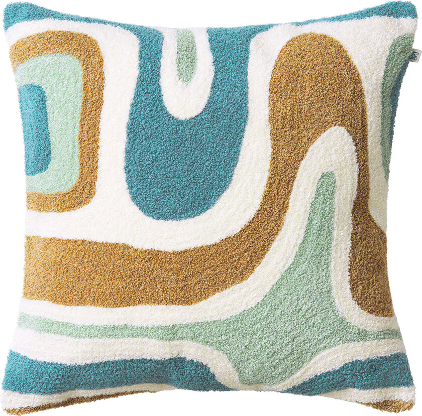 Kuddfodral bouclé godavari himmelblå aqua sand offwhite 50x50 cm - Pynteputer og putetrekk - Stig Jonsson - Beige,Hvit,Blå