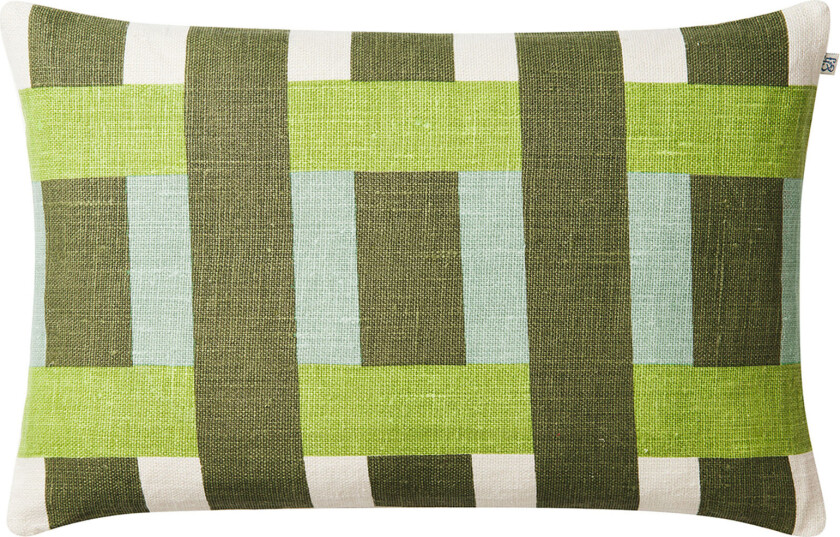 Kuddfodral linne benaras kaktus grønn lime aqua 40x40 cm - Pynteputer og putetrekk - Stig Jonsson - Grønn,Blå