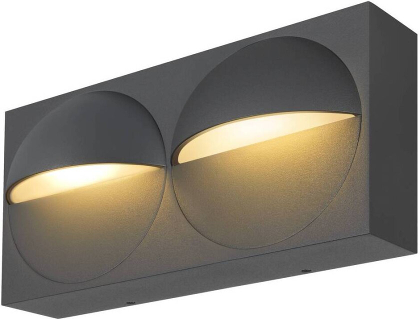 Lid dobbel vegglampe utendørs 29W 2700/3000 Kelvin IP65 - Dimbar - Antrasitt
