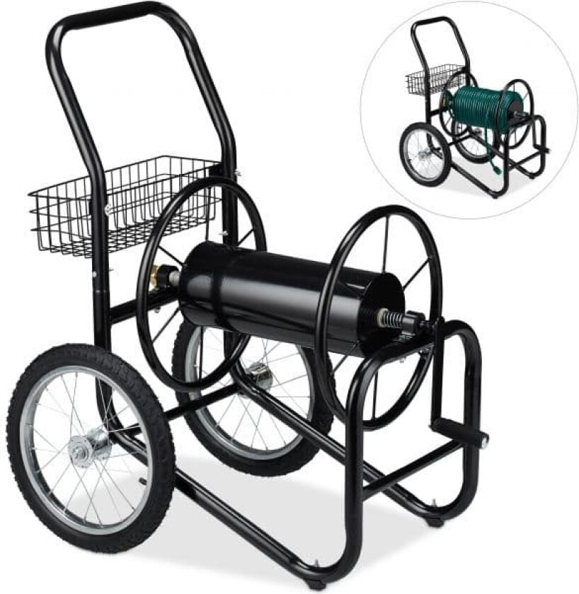 Sort metall slangetrommel