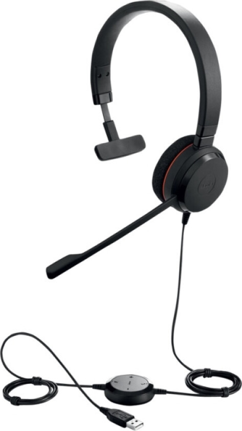 Jabra Evolve 20 Uc Mono - Hodesett - On-Ear - Kablet - Usb-C, Usb-A - Lydisolerende - Alcatel-Lucent Certified, Avaya Certified, Certified For Micros