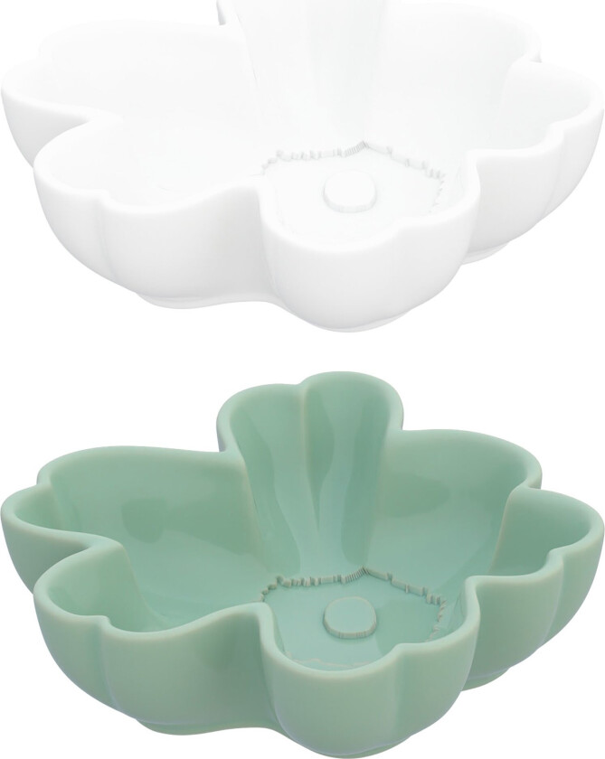 Unikko Shape skål 11 cm 2-pakning, hvit/lysegrønn