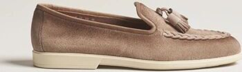 Summer Tassel Loafers Beige Suede