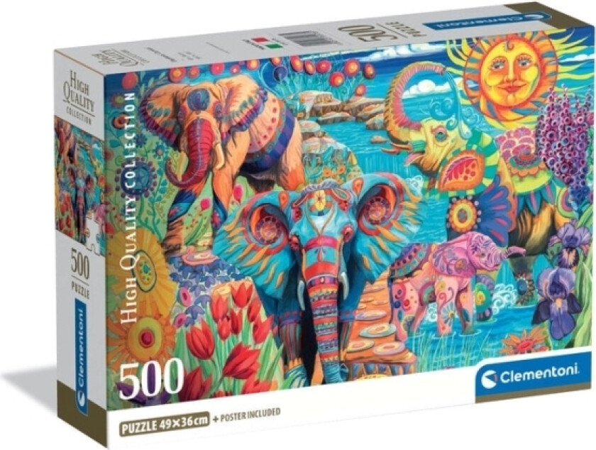 Cle Puzzle 500 Compactelephants Carnival 35578