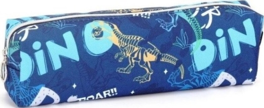 Small Tube Pencil Case Dinosaurs Blue