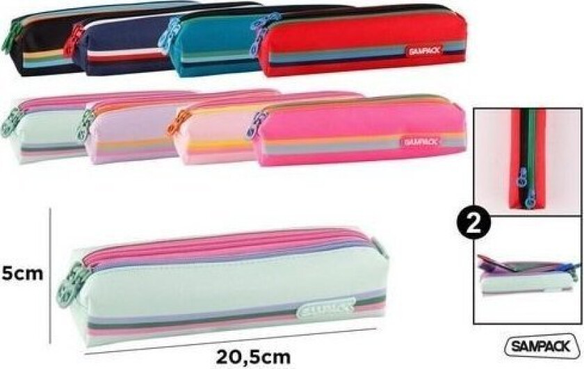 Pencil Case Tuba 2 - Compartments 20,5X5cm Mix