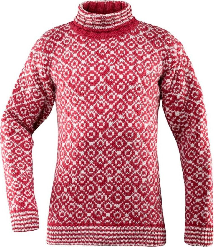 Unisex Svalbard Sweater High Neck XS, Hindberry/Offwhite