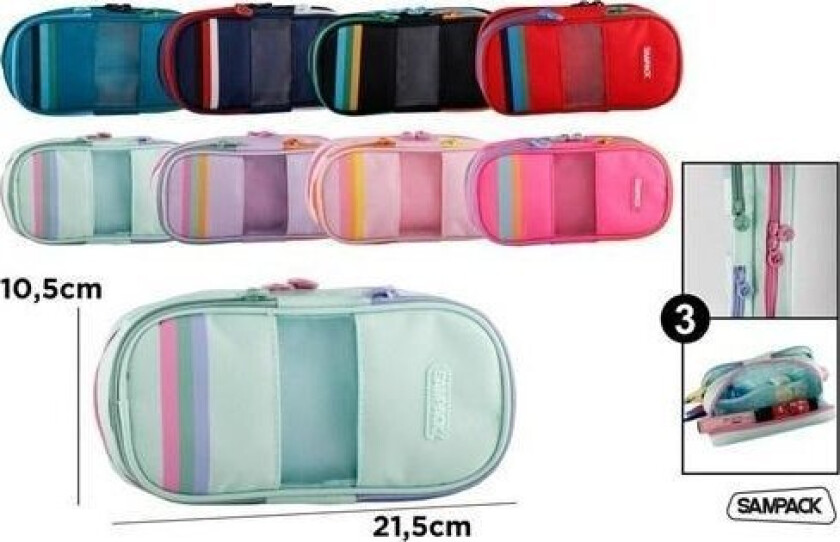 Pencil Case With Compartments 21.5X10.5Cm Mix