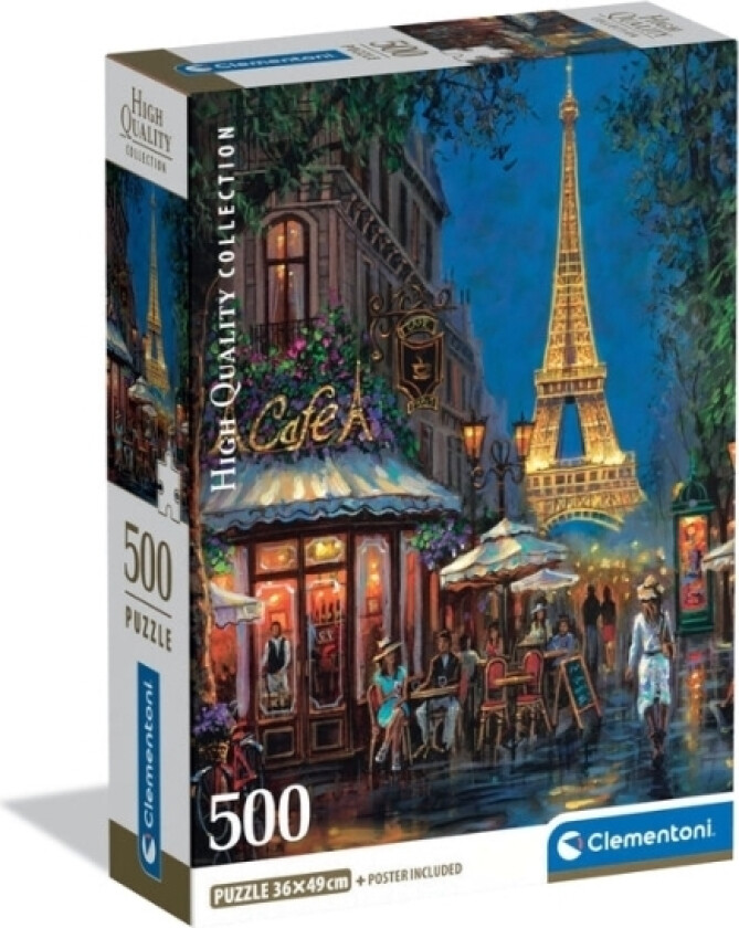 Cle Puzzle 500 Compact Night At The Eiffcafe 35577