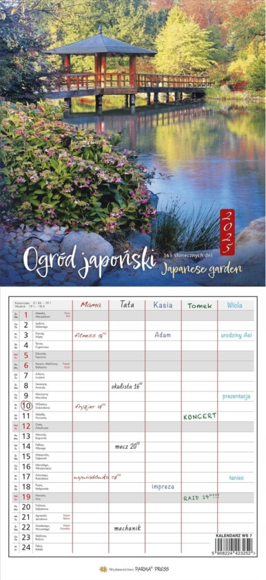 Kalender 2025 Japansk Hage