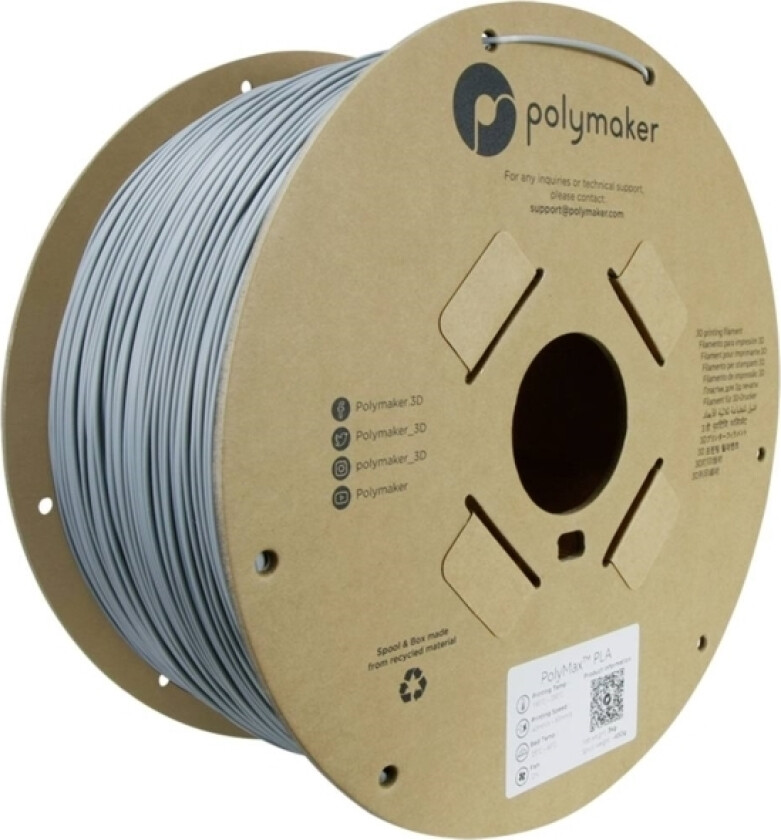 Polymaker Pa06025 Filament Tough Pla Slagfast 1.75 Mm 3000 G Grå Polymax™ 1 Stk