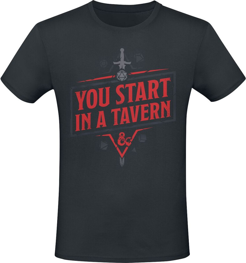 gaming T-skjorte - You Start In A Tavern - S til XXL - Herrer - svart