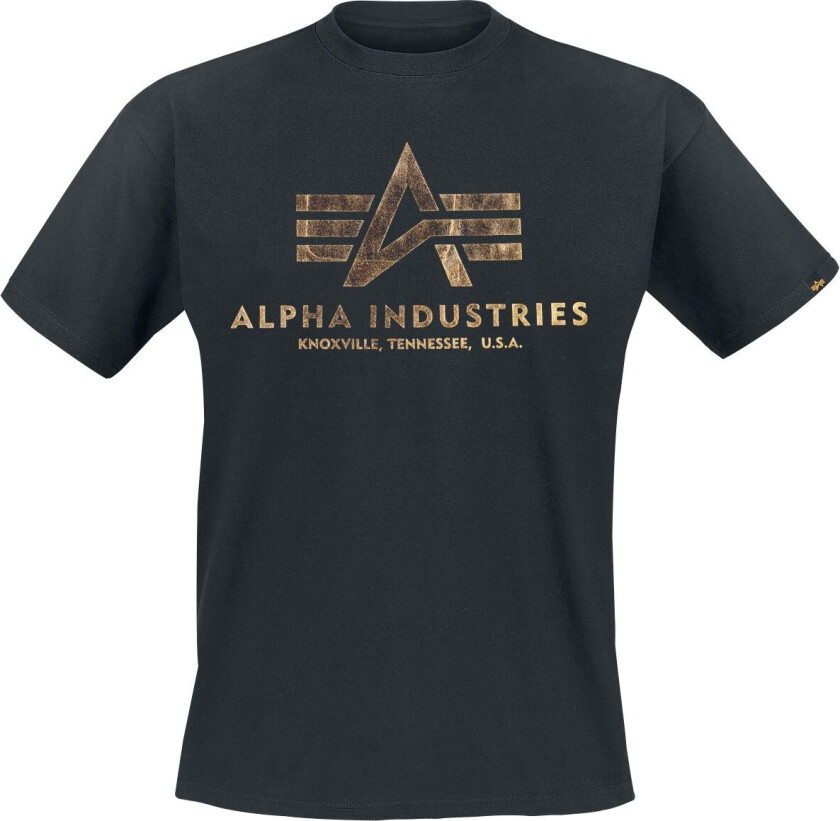 Alpha Industries T-skjorte - Basic t-skjorte - S til 3XL - Herrer - svart-gull
