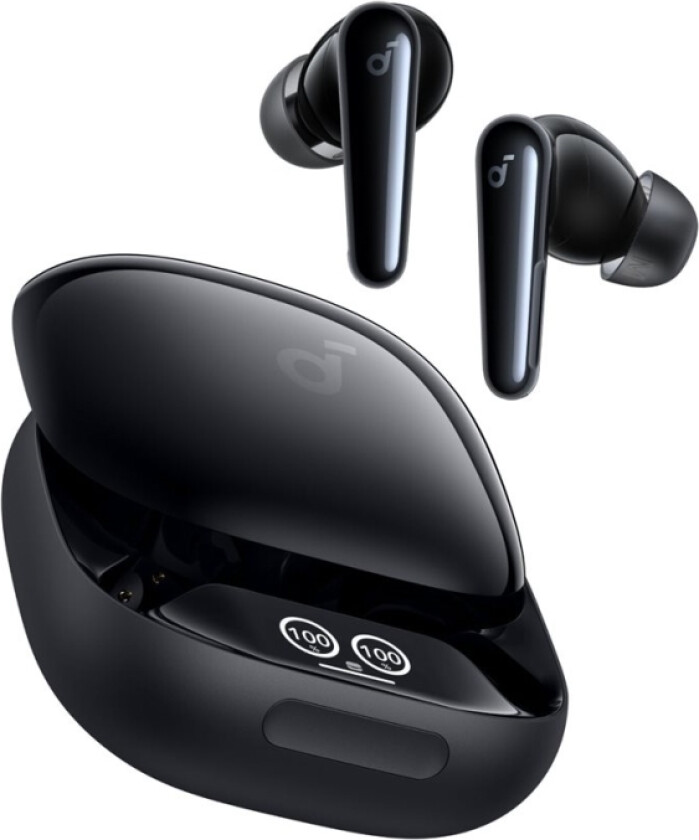 Soundcore Liberty 4 Pro - True Wireless-Hodetelefoner Med Mikrofon - I Øret - Bluetooth - Aktiv Støydemping - Glossy Light Black