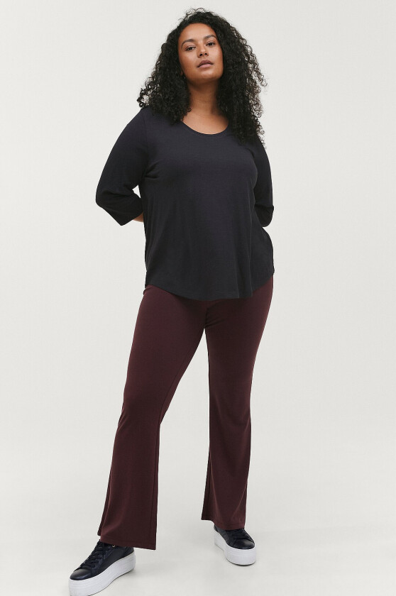 Kraftige leggings med bootcut - Brun