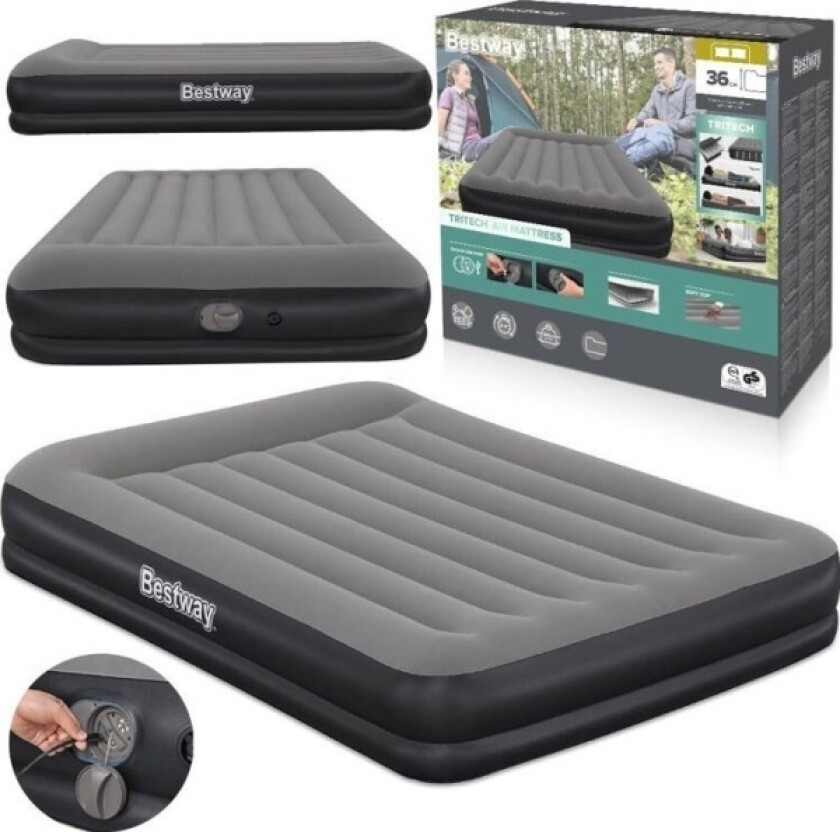Tritech Inflatable Mattress With Built-In Usb Pump 152X203cm 671Bu