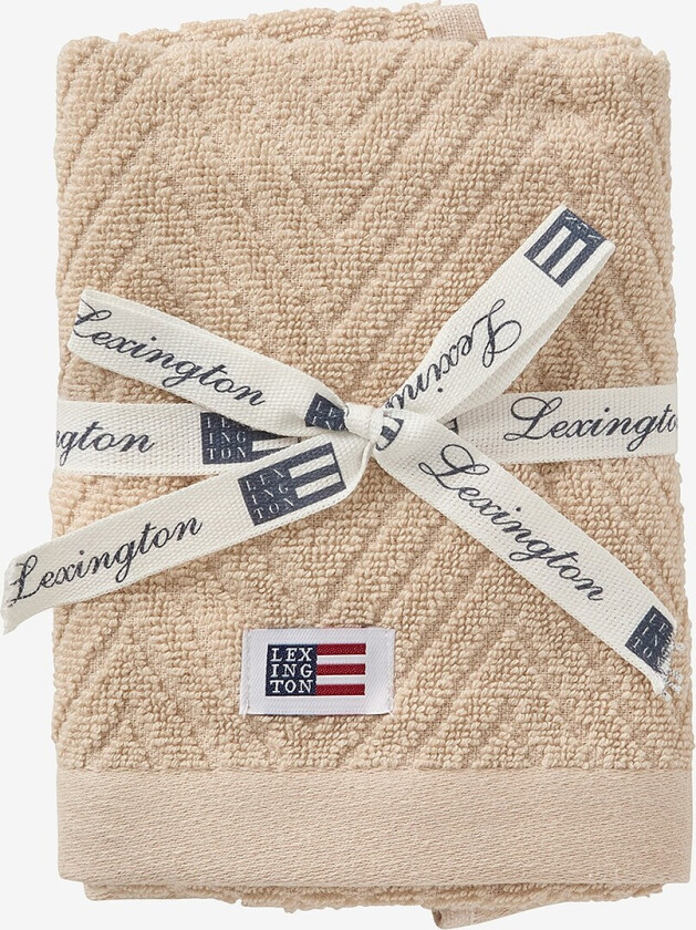 Fiskebeinshåndkle 2stk/sett - Brun