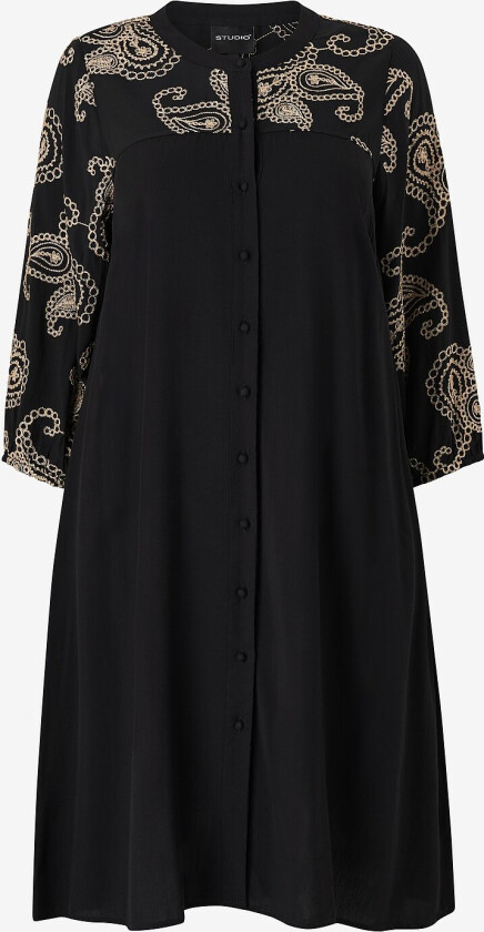 Skjortekjole sGunder Dress With Embroidery - Svart