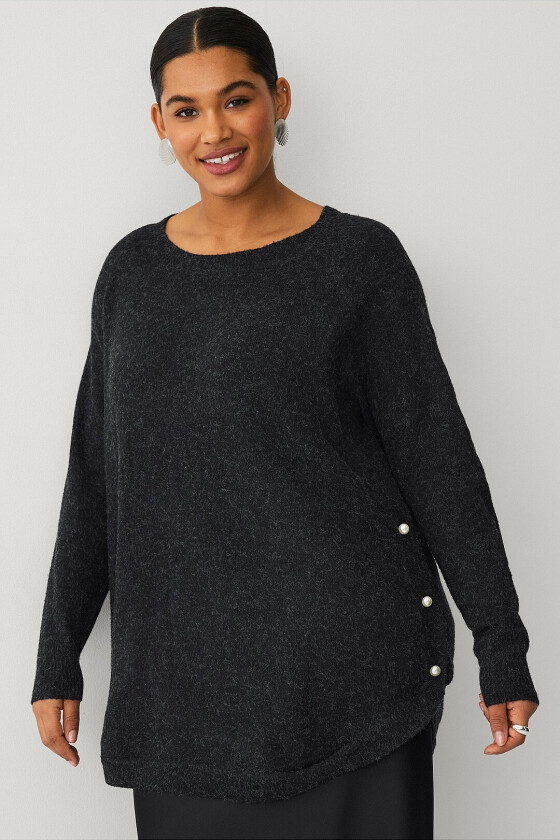 Genser mSunny L/S Button Pullover - Grå