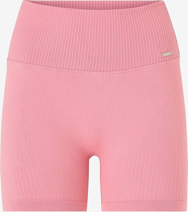 Sykkelshortser Black Ribbed Midi Biker Shorts - Rosa