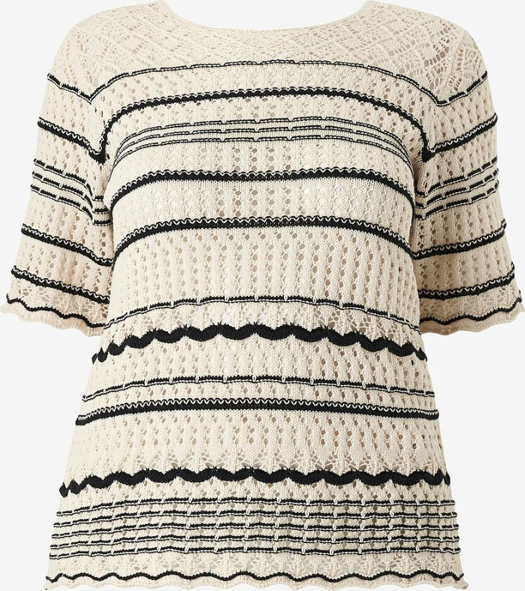 Topp vmcMinou 2/4 SL V-back Pullover Cur - Beige