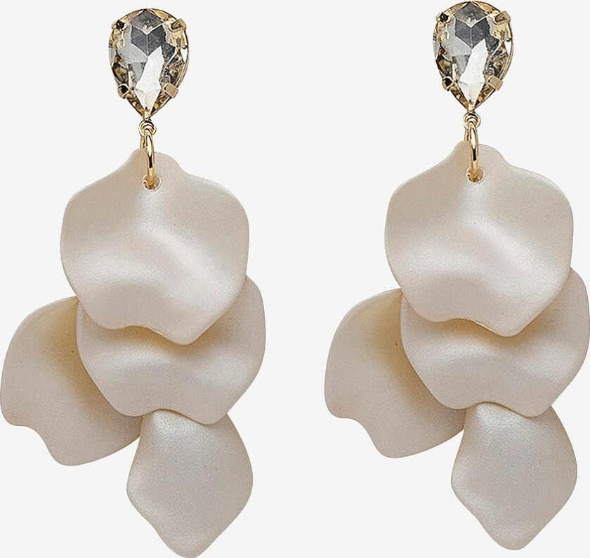 Øreringer Leaf Earrings CZ - Beige