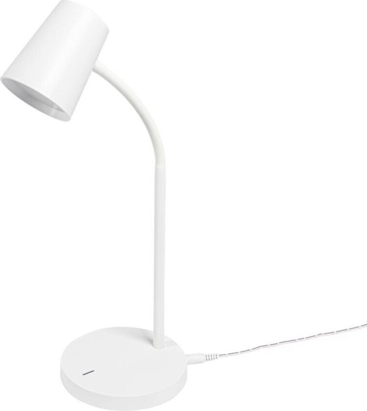 Ailina LED-bordlampe, rund fot, hvit