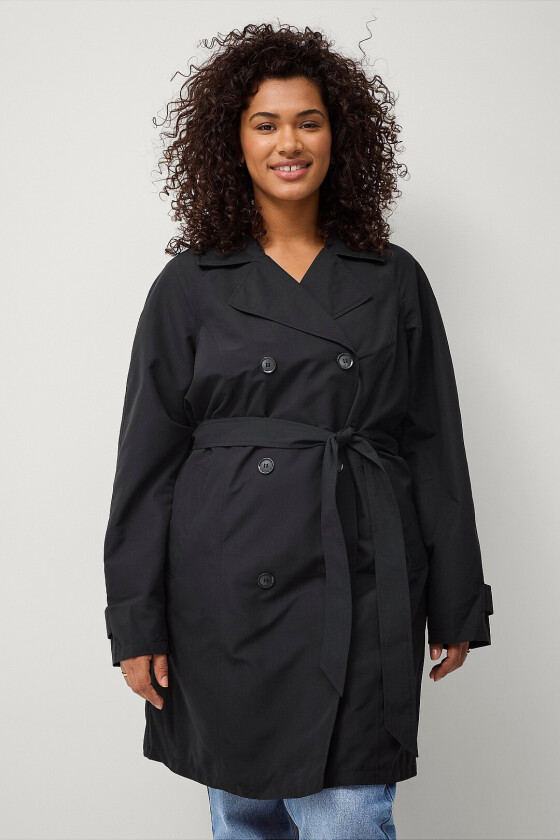 Trenchcoat mSaga L/S Coat - Svart