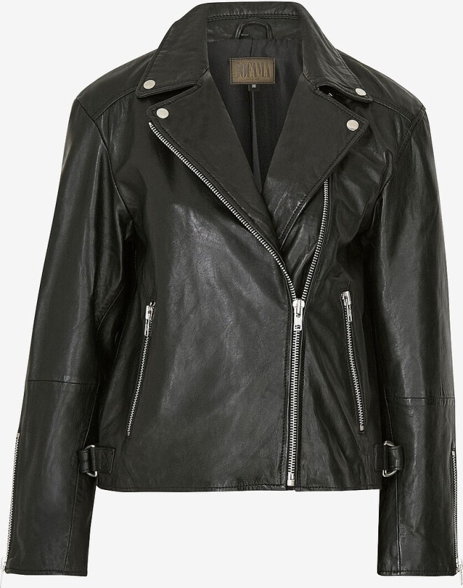 Skinnjakke Tessa Oversized Biker - Svart