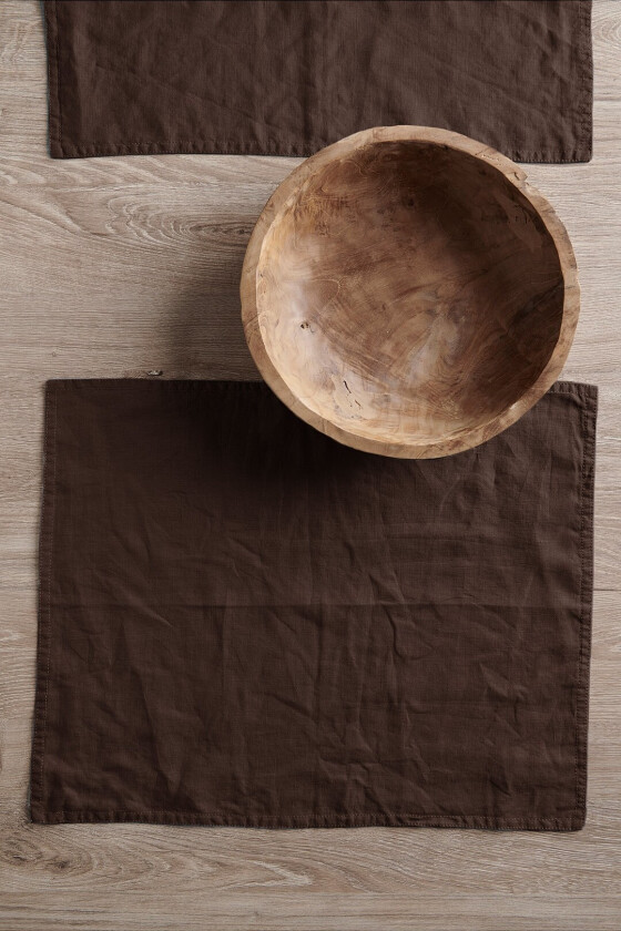 Bordbrikke Malva 2-pk i 100% lin - Brun