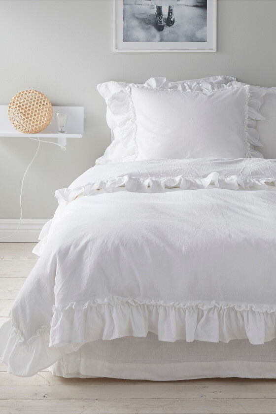 Sengesett Juliette Frill 2 eller 3 stykker - Hvit