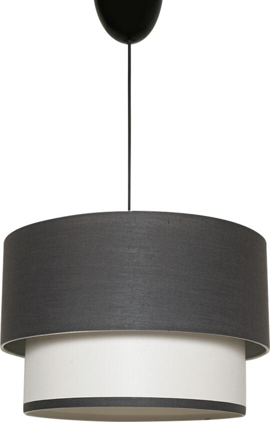 SP286 taklampe - antrasittgrå/hvit stoff og plast