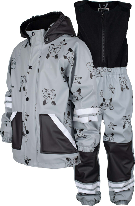 Lekhyttan Fôret Regnsett, Grey/Black, 100 - Regntøy - PU,Fleece