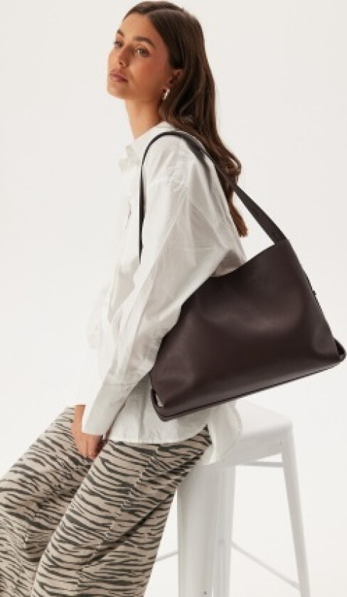 Faux Leather Tote Bag Brown Onesize