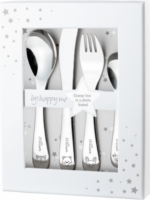 Barnebestikk Med Navn, Forest Friends, Rustfritt Stål, Gaveidé