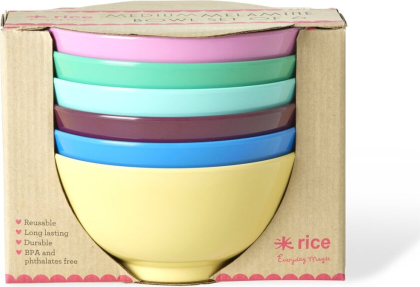 Rice melaminskål medium 70 cl 6-pk Show youre true colors