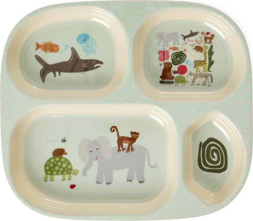 Rice Wildlife barnetallerken Mint